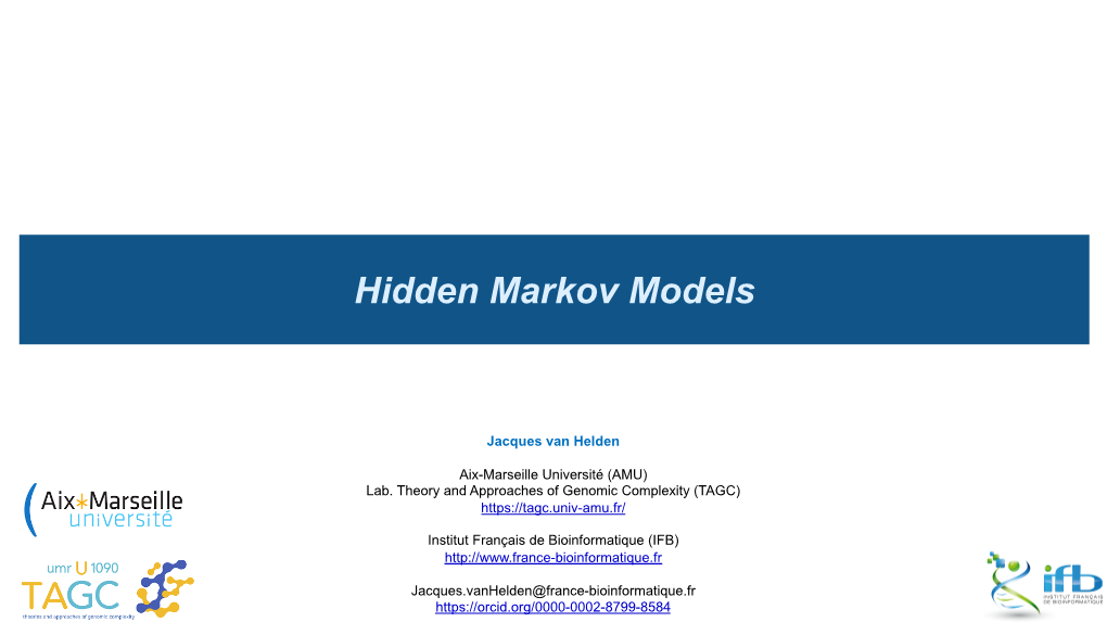 Hidden Markov Models