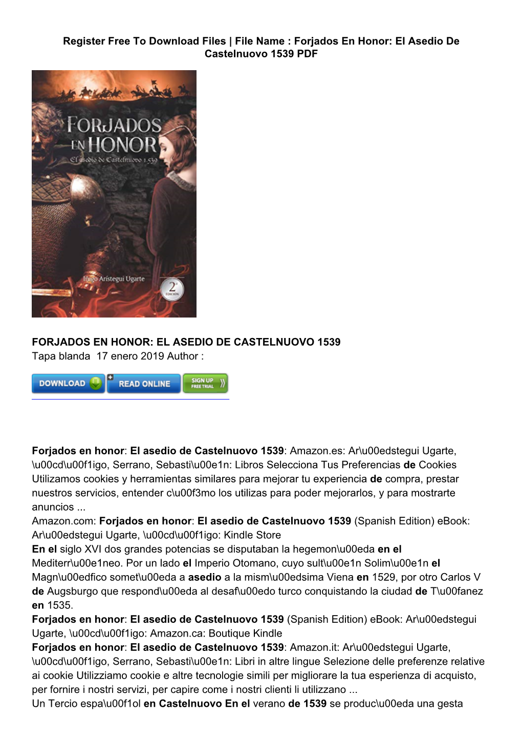 [B4Y] Descargar Gratis Forjados En Honor: El Asedio De Castelnuovo 1539