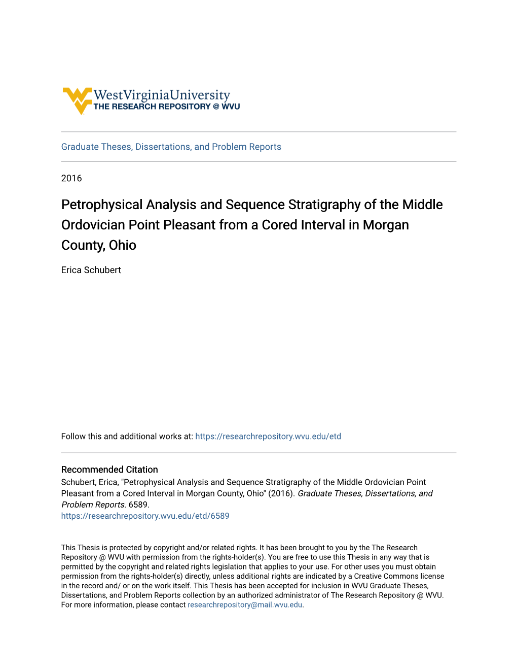 Petrophysical Analysis and Sequence Stratigraphy of the Middle Ordovician Point Pleasant from a Cored Interval in Morgan County, Ohio