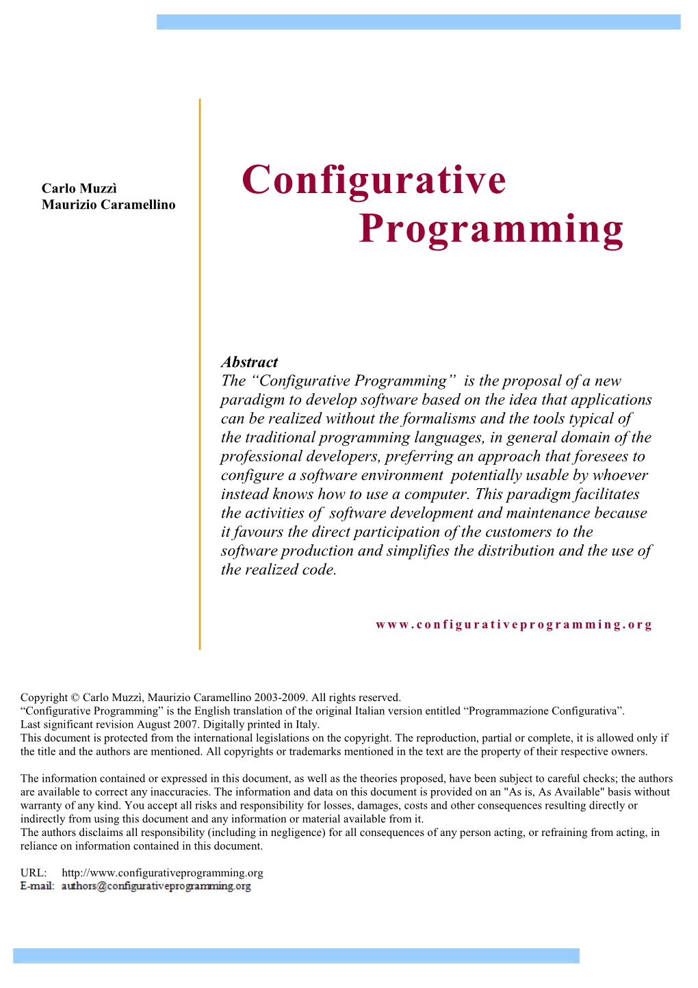 Configurative Programming