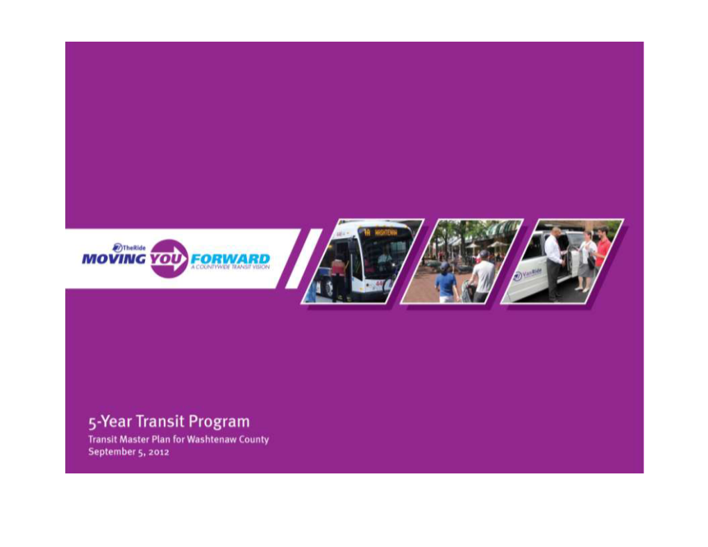 AATA Five Year Transit Program 9-5-12FINALVERSION.Pdf