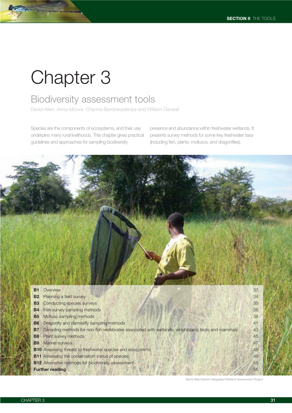 Chapter 3 Biodiversity Assessment Tools David Allen, Anna Mcivor, Channa Bambaradeniya and William Darwall