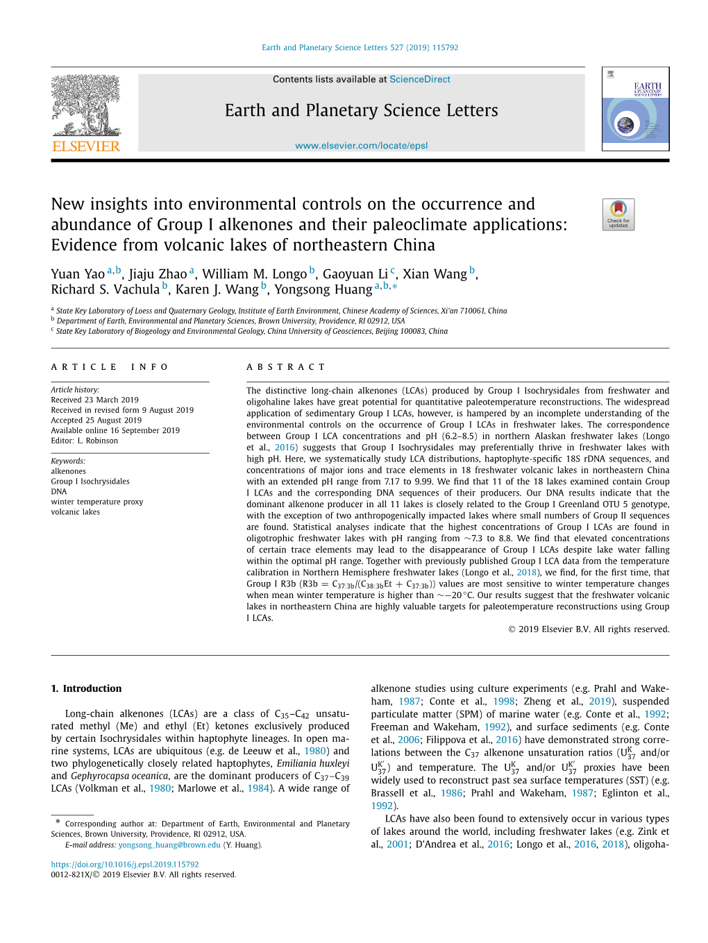 New Insights Into Environmental Controls on the Occurrence And