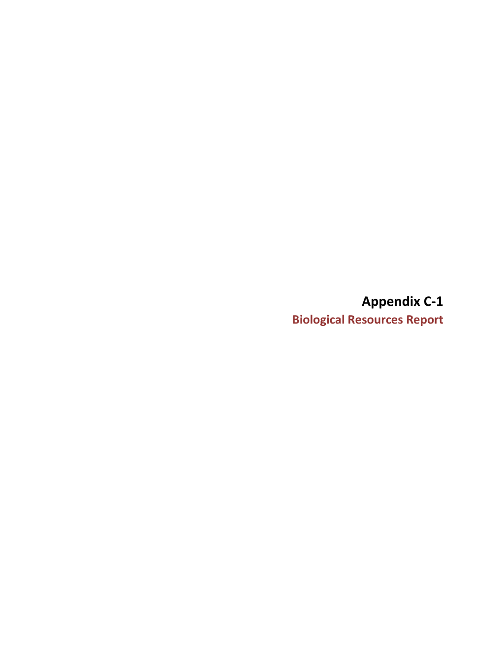 Appendix C-1: Biological Resources Report