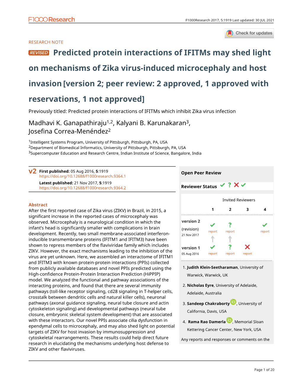 On Mechanisms of Zika Virus-Induced Microcephaly and Host Invasion [Version 2; Peer Review: 2 Approved, 1 Approved with Reservations, 1 Not Approved]