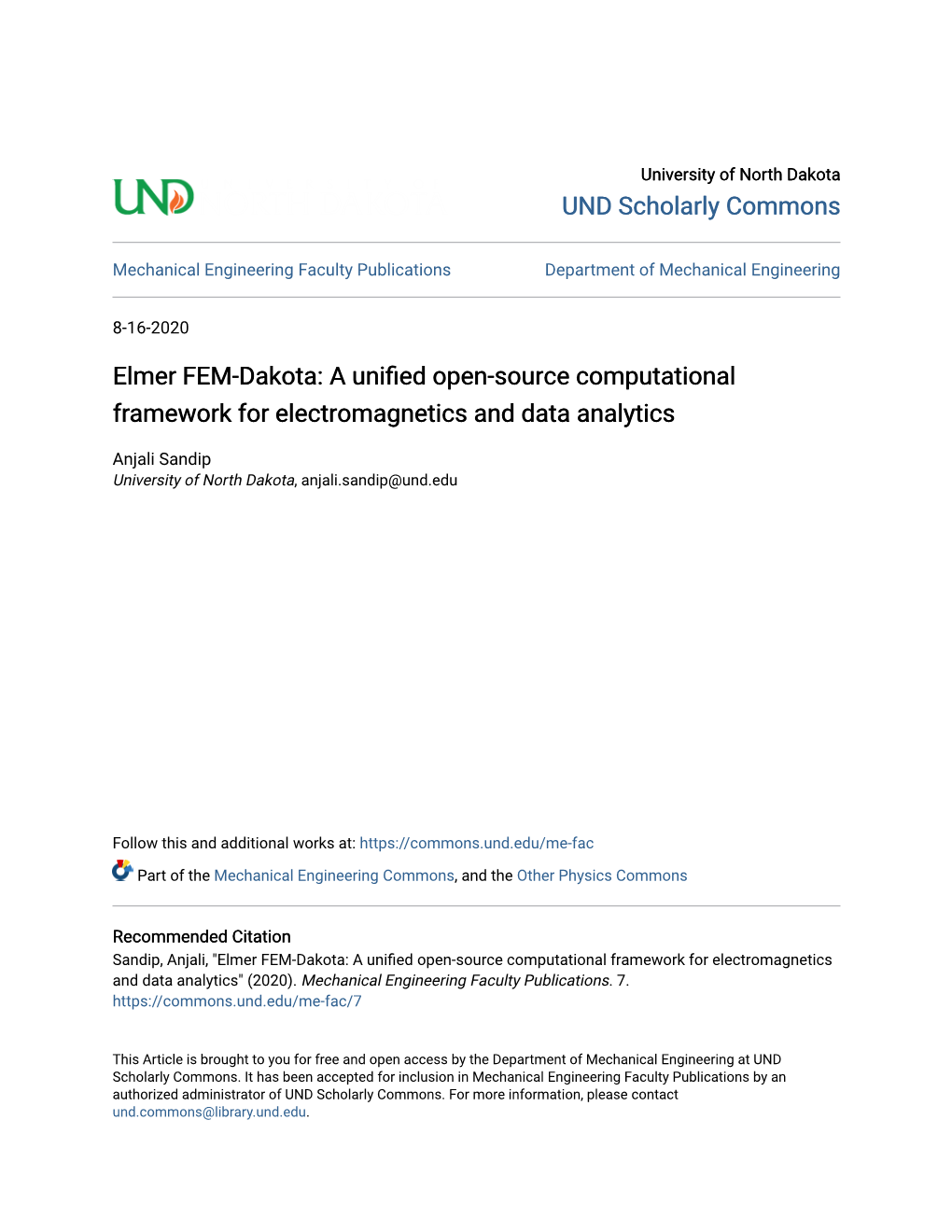 Elmer FEM-Dakota: a Unified Open-Source Computational Framework for Electromagnetics and Data Analytics