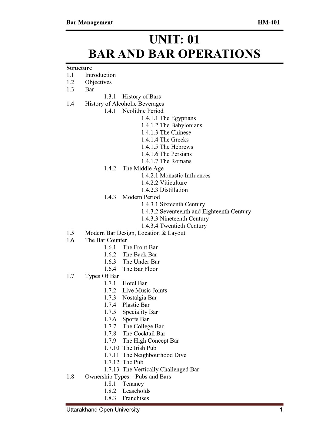 01 Bar and Bar Operations