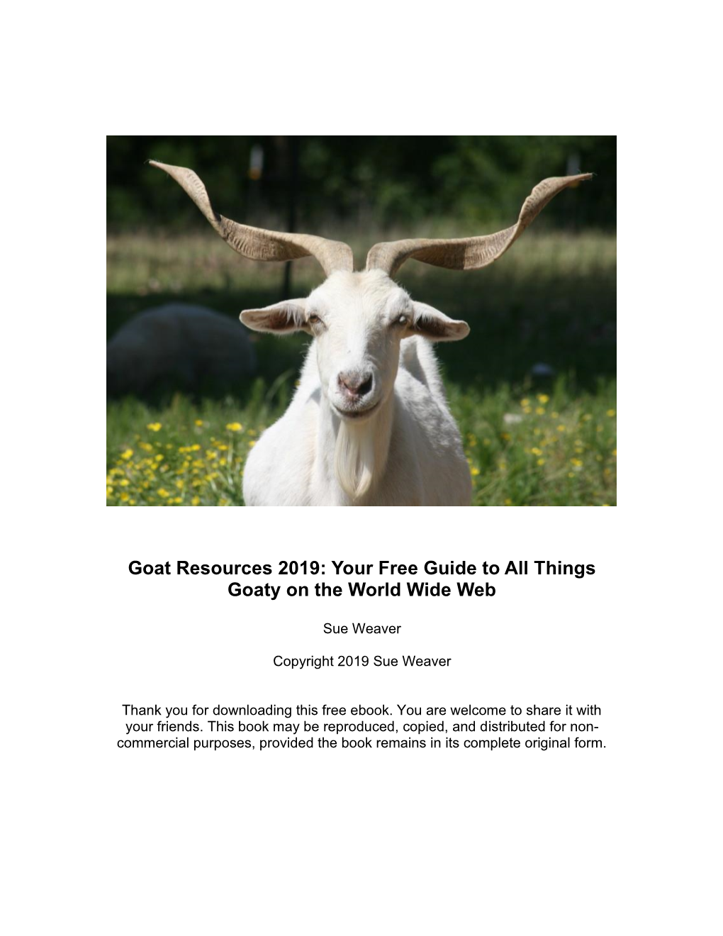 Goat Resources 2019: Your Free Guide to All Things Goaty on the World Wide Web