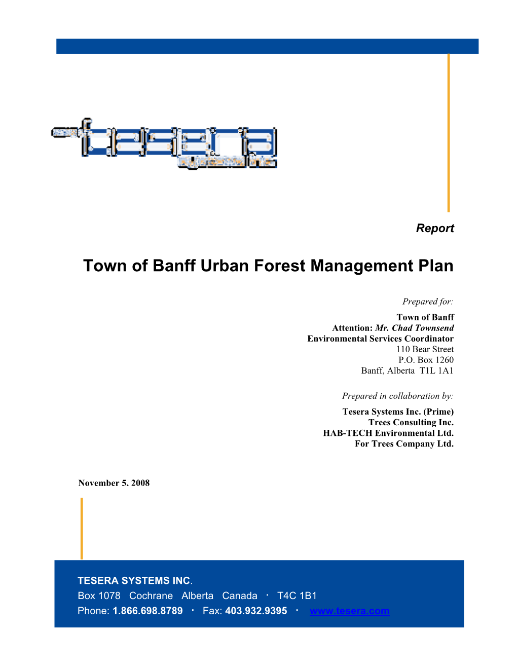 Town of Banff Urban Forest Management Plan