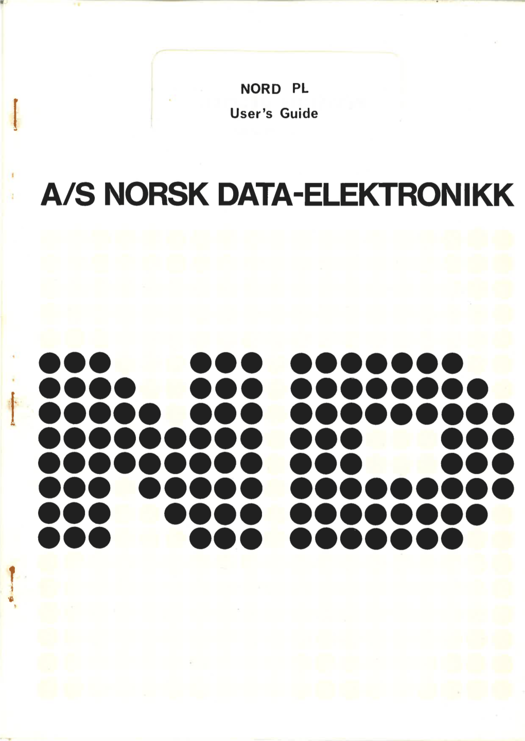 A/S Norsk Data-Elektronikk Nord Pl