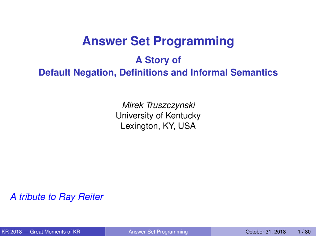 0.05In Default Negation, Definitions and Informal Semantics