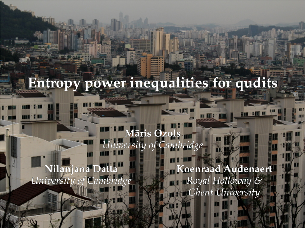 Entropy Power Inequalities for Qudits