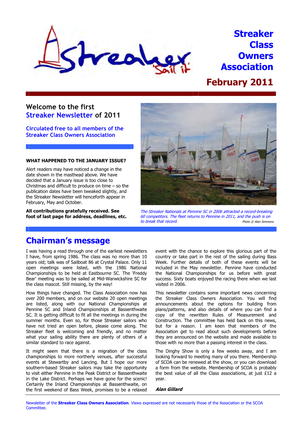 February 2011 Streaker Newsletter