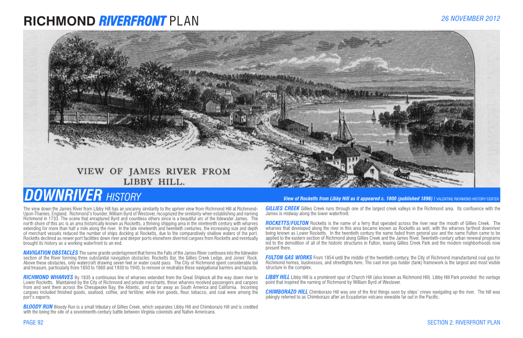 DOWNRIVER HISTORY View of Rocketts from Libby Hill As It Appeared C