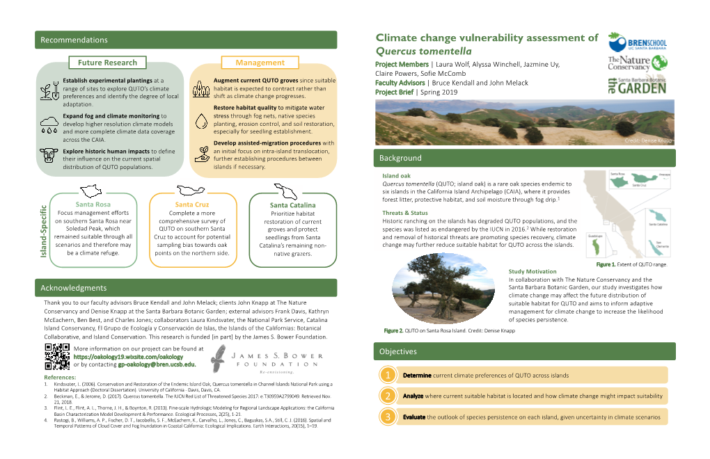 Climate Change Vulnerability Assessment of Quercus Tomentella