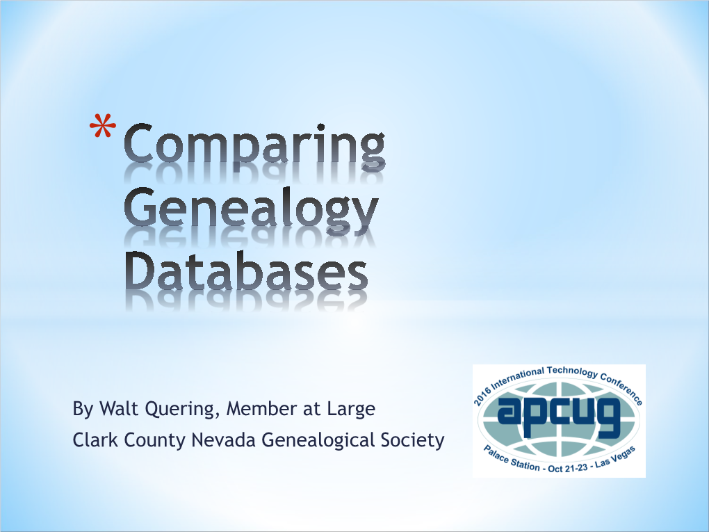 Comparing Genealogy Software