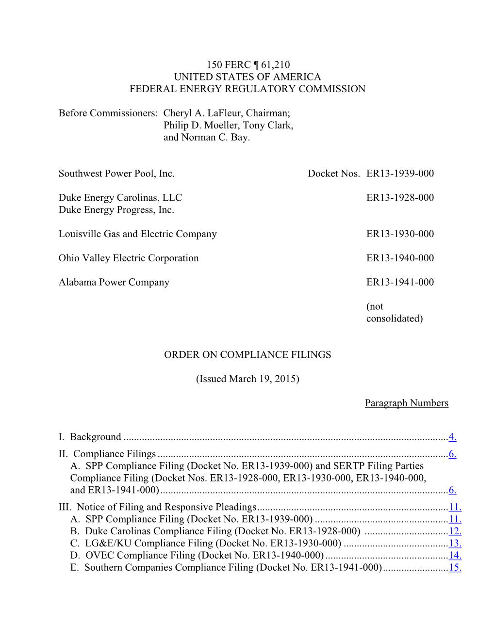 Southwest Power Pool, Inc. Docket Nos