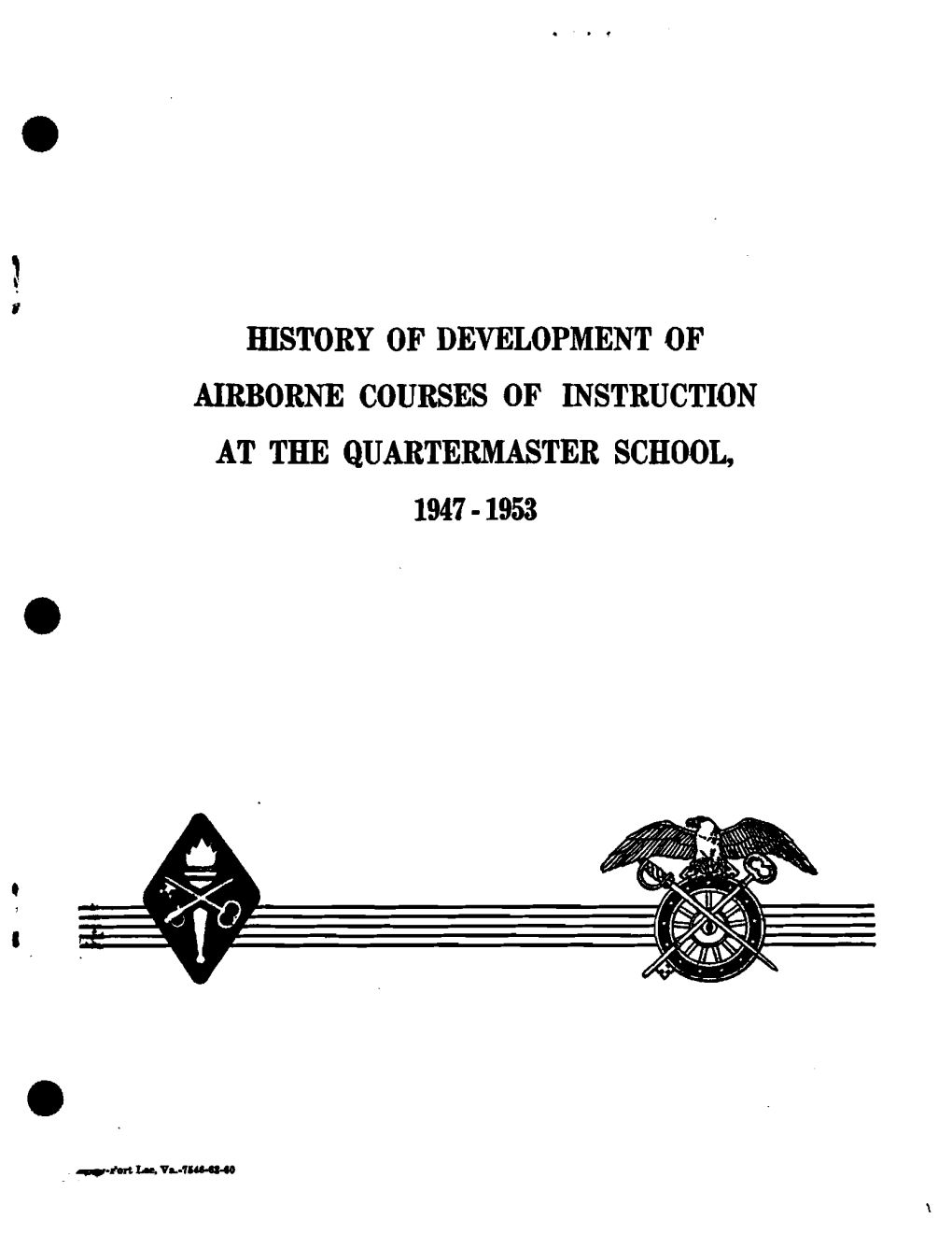 History and Development of Airborne Courses of Instruction at The