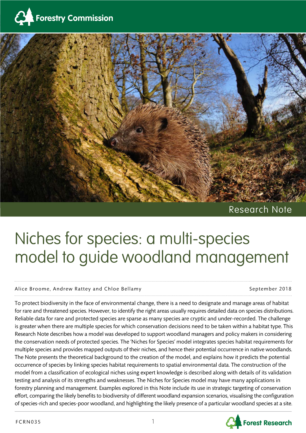 Niches for Species, a Multi-Species Model to Guide Woodland Management