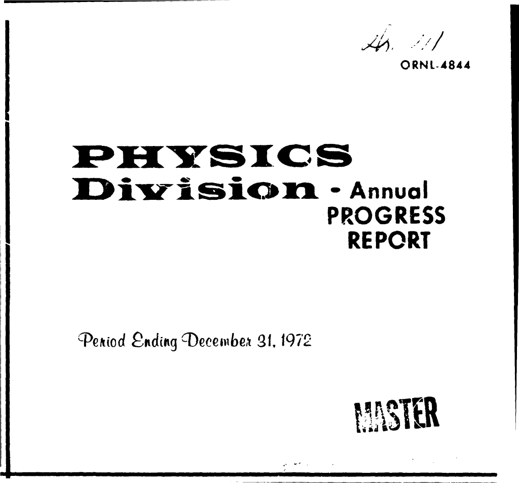 Annual PROGRESS REPORT