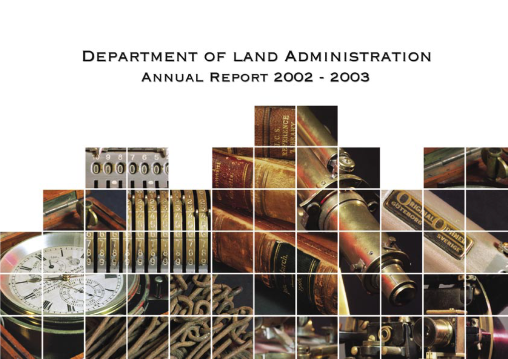 Annual Report of the Department of Land Administration for the Year Ended 30 June 2003