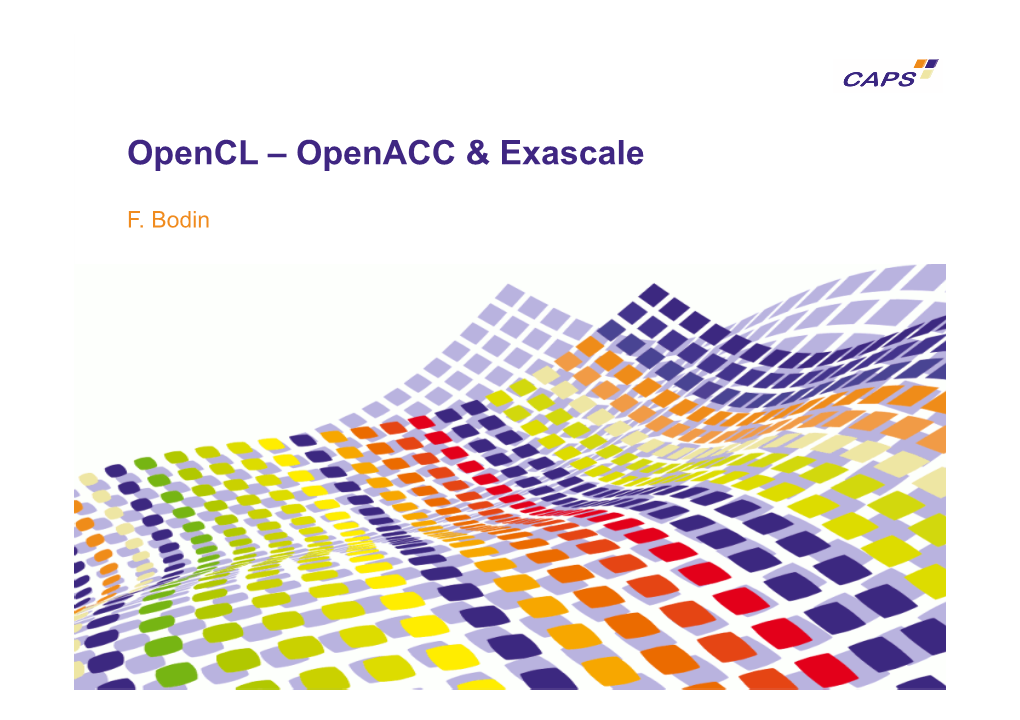 Opencl – Openacc & Exascale