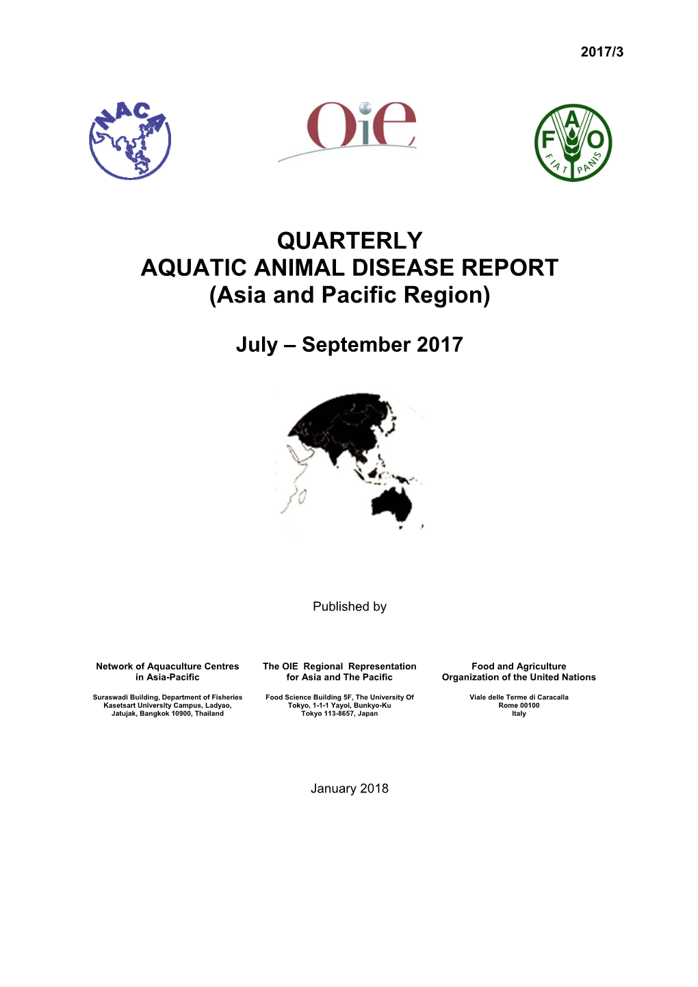 QUARTERLY AQUATIC ANIMAL DISEASE REPORT (Asia and Pacific Region)