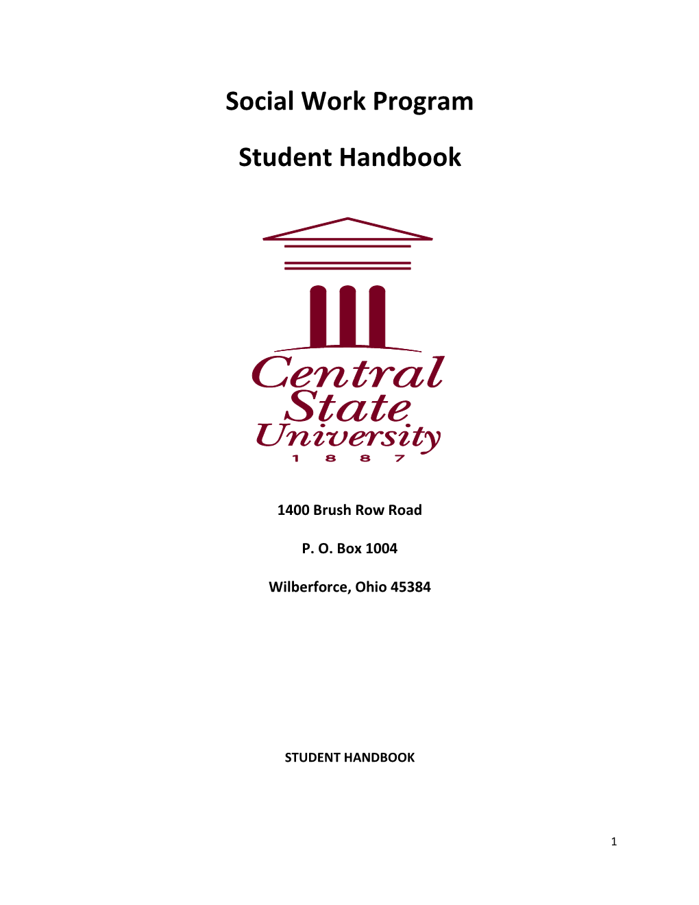 Social Work Program Student Handbook