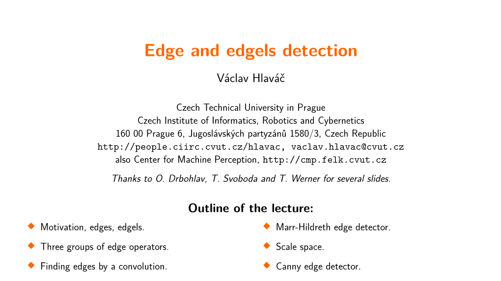 Edge and Edgels Detection