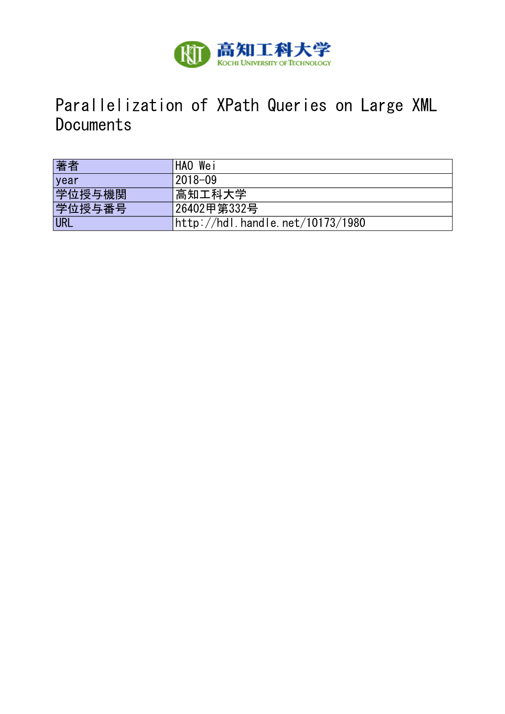 Parallelization of Xpath Queries on Large XML Documents