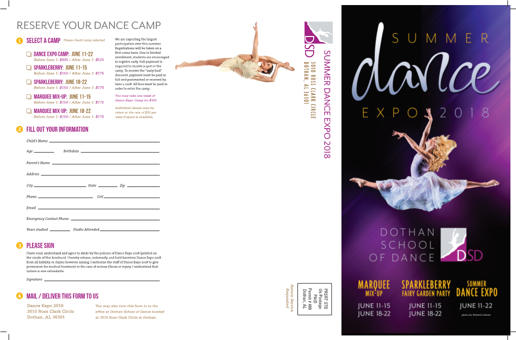 Reserve Your Dance Camp