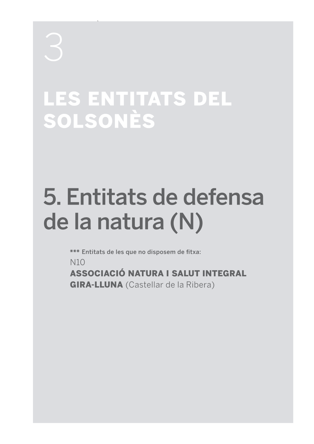 5. Entitats De Defensa De La Natura (N)