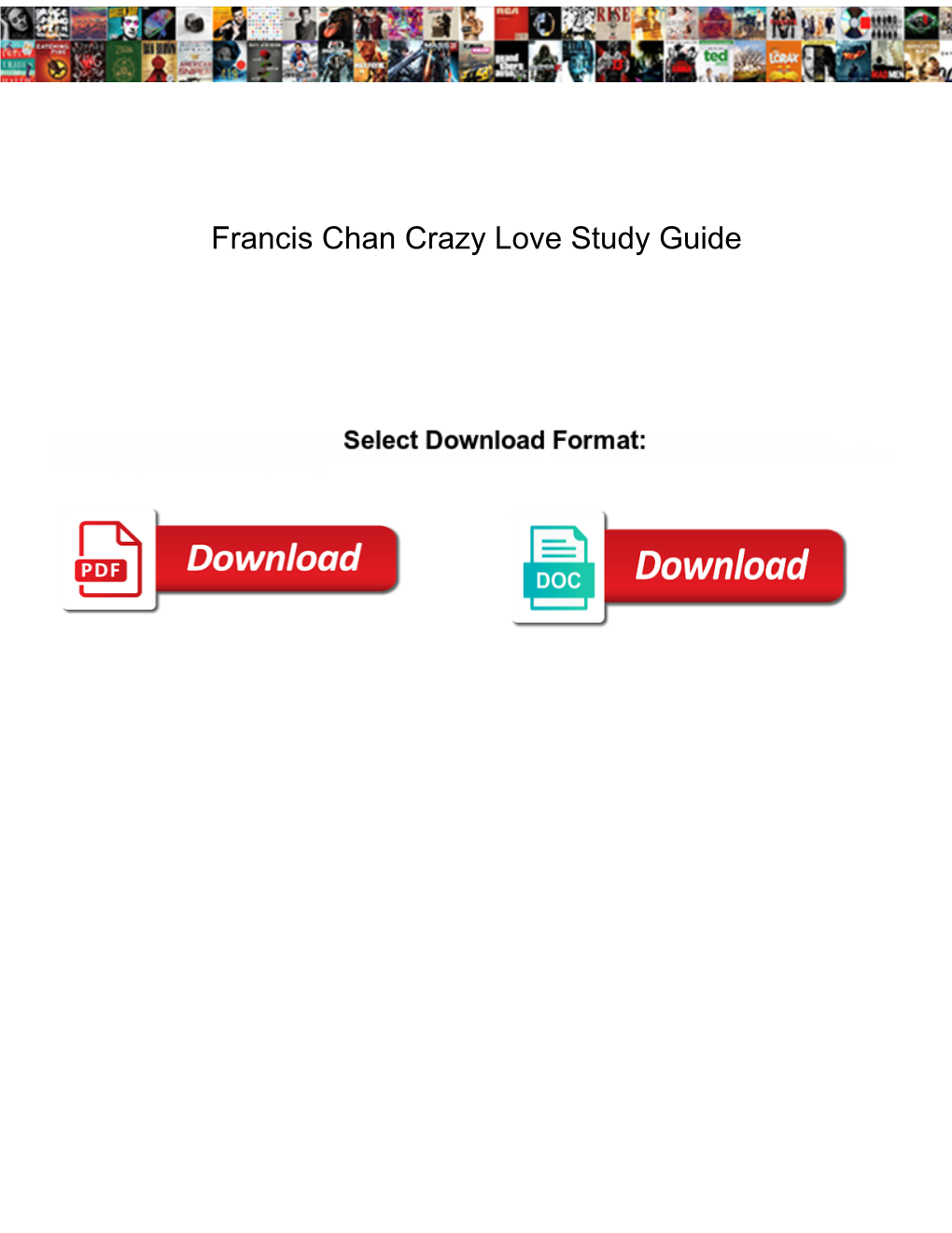 Francis Chan Crazy Love Study Guide