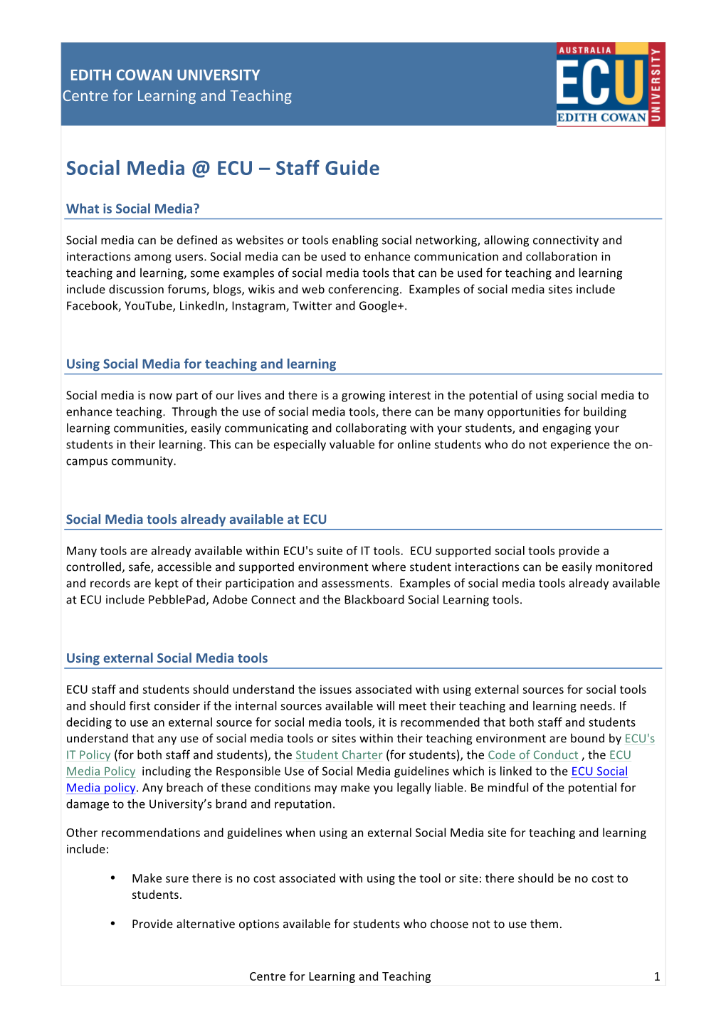 Social Media Staff Guide