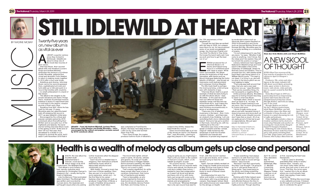 Health Is a Wealth of Melody As Album Gets up Close and Personal