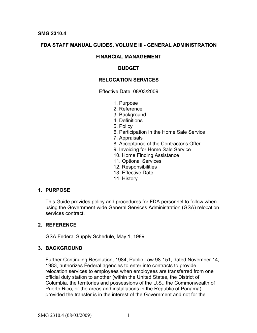 Smg 2310.4 Fda Staff Manual Guides, Volume