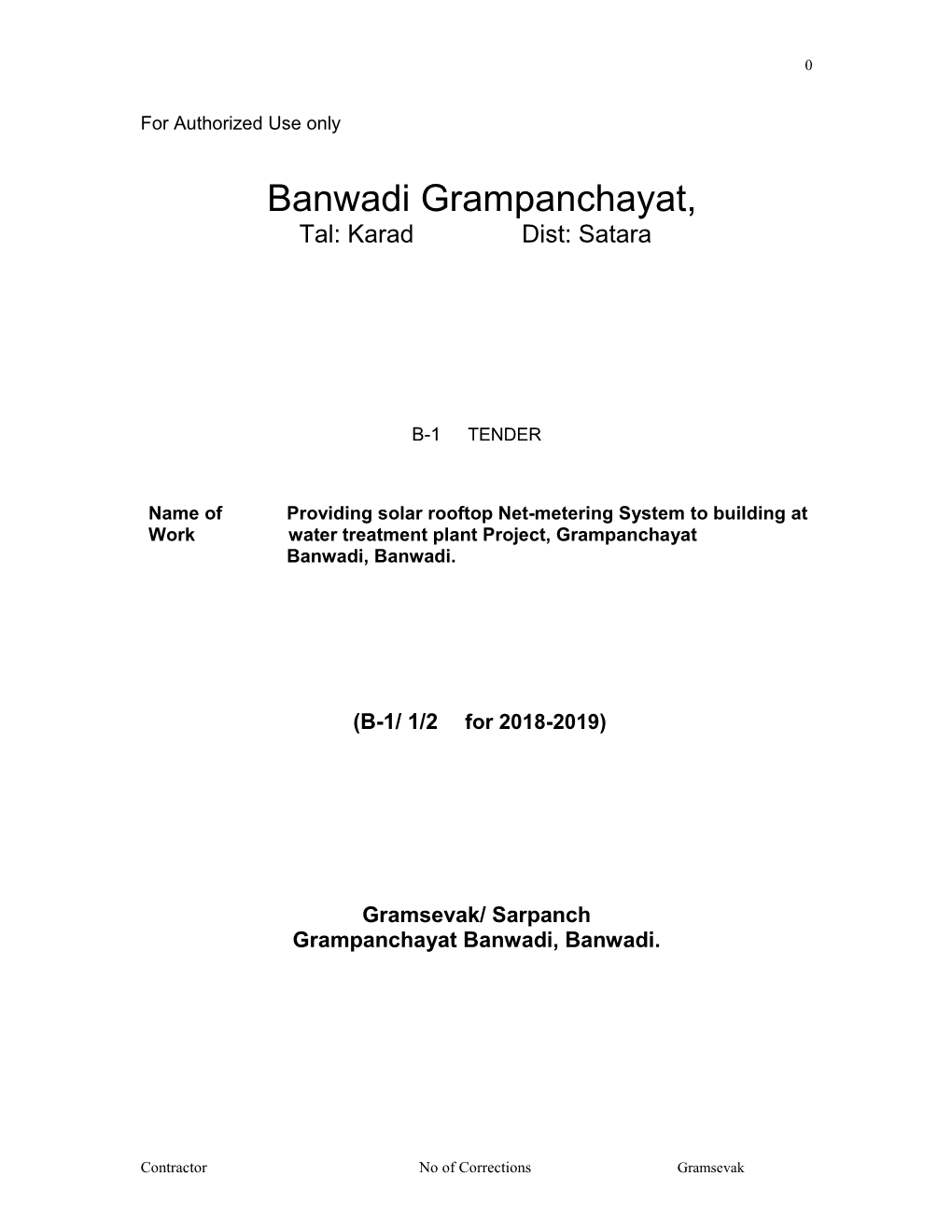 Banwadi Grampanchayat, Tal: Karad Dist: Satara