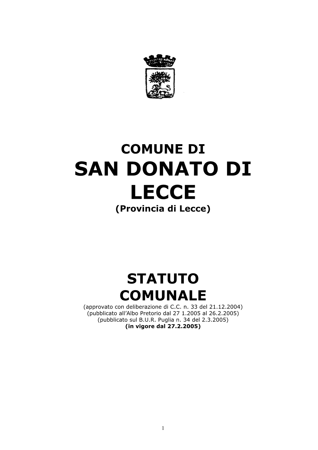 Statuto San Donato Di Lecce