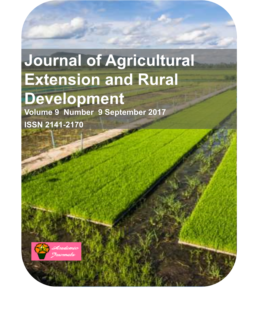 Journal of Agricultural Extension and Rural Development Volume 9 Number 9 September 2017 ISSN 2141-2170