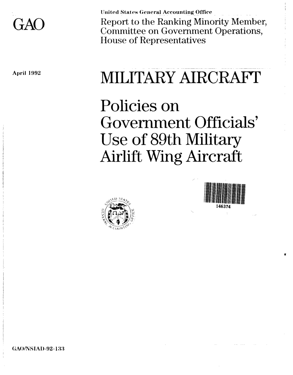 Policies on Government Officials' Use of 89Th Military Airlift Wing Aircraft
