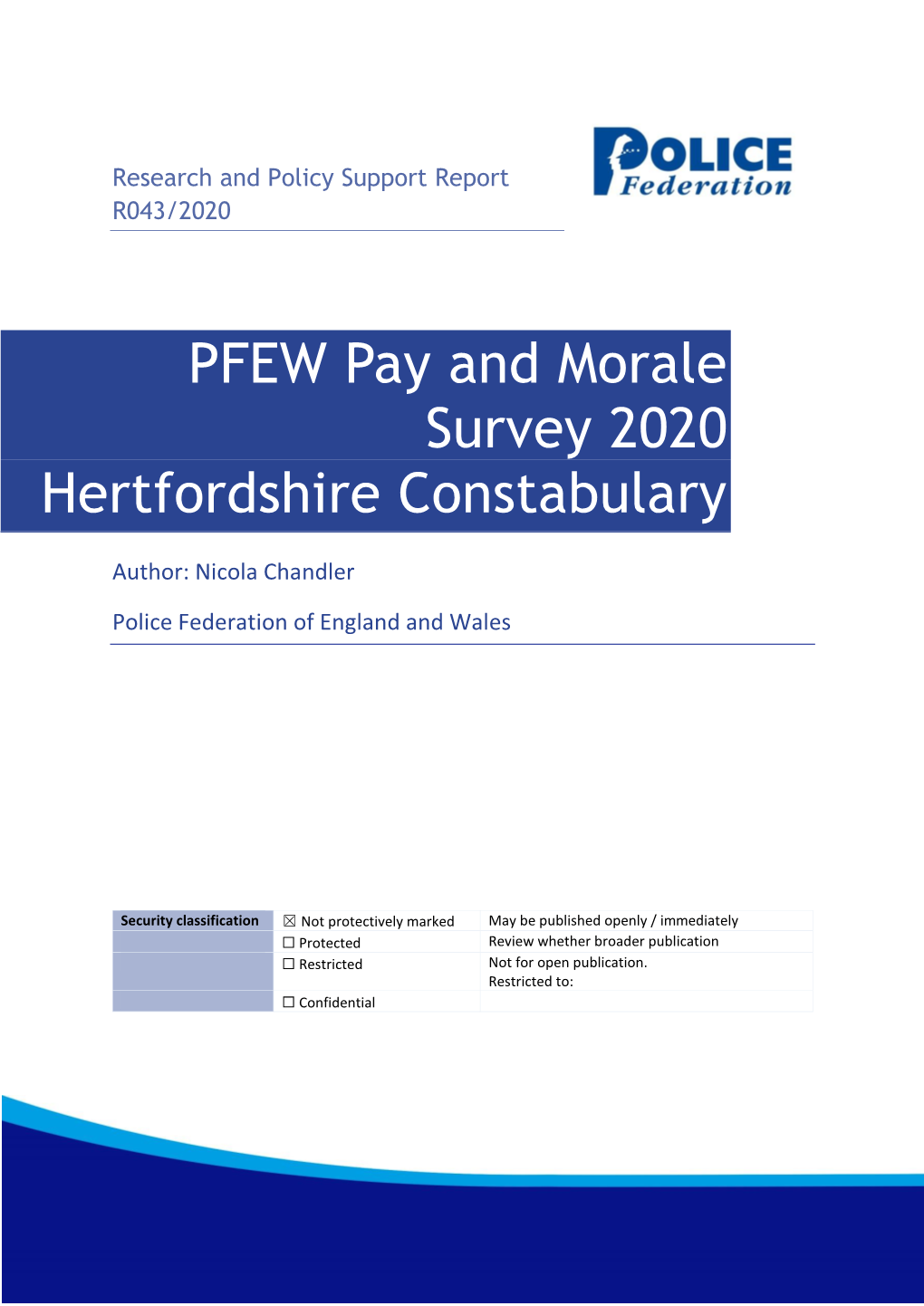 PFEW Pay and Morale Survey 2020 Hertfordshire Constabulary