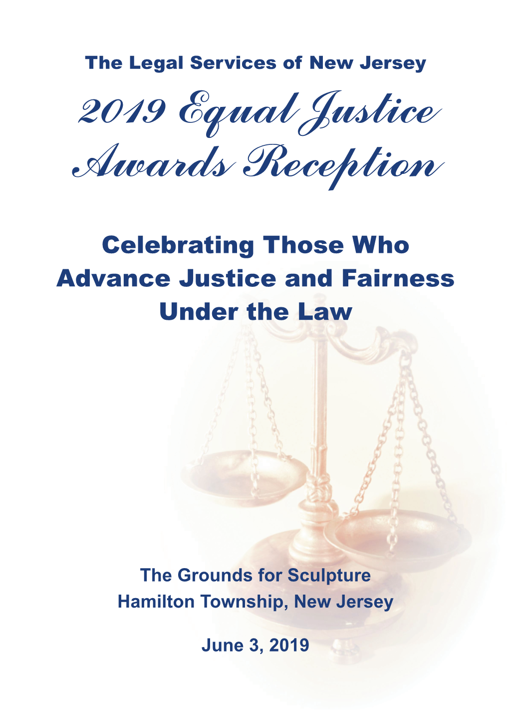 2019 Equal Justice Awards Reception Program