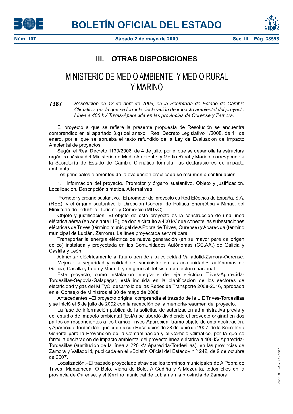 Boe-A-2009-7387 Boletín Oficial Del Estado