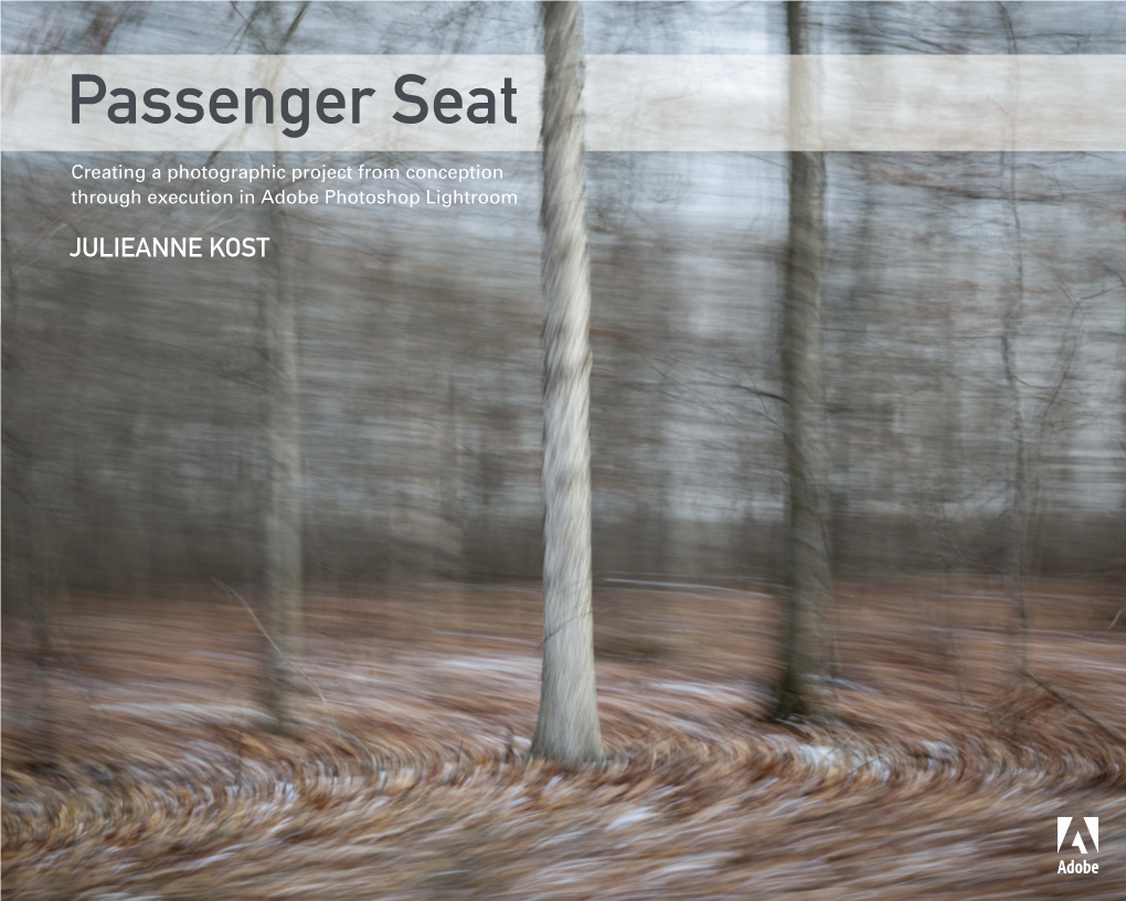 Passenger Seat: Creating a Photographic Project from Conception Through Execution in Adobe Photoshop Lightroom