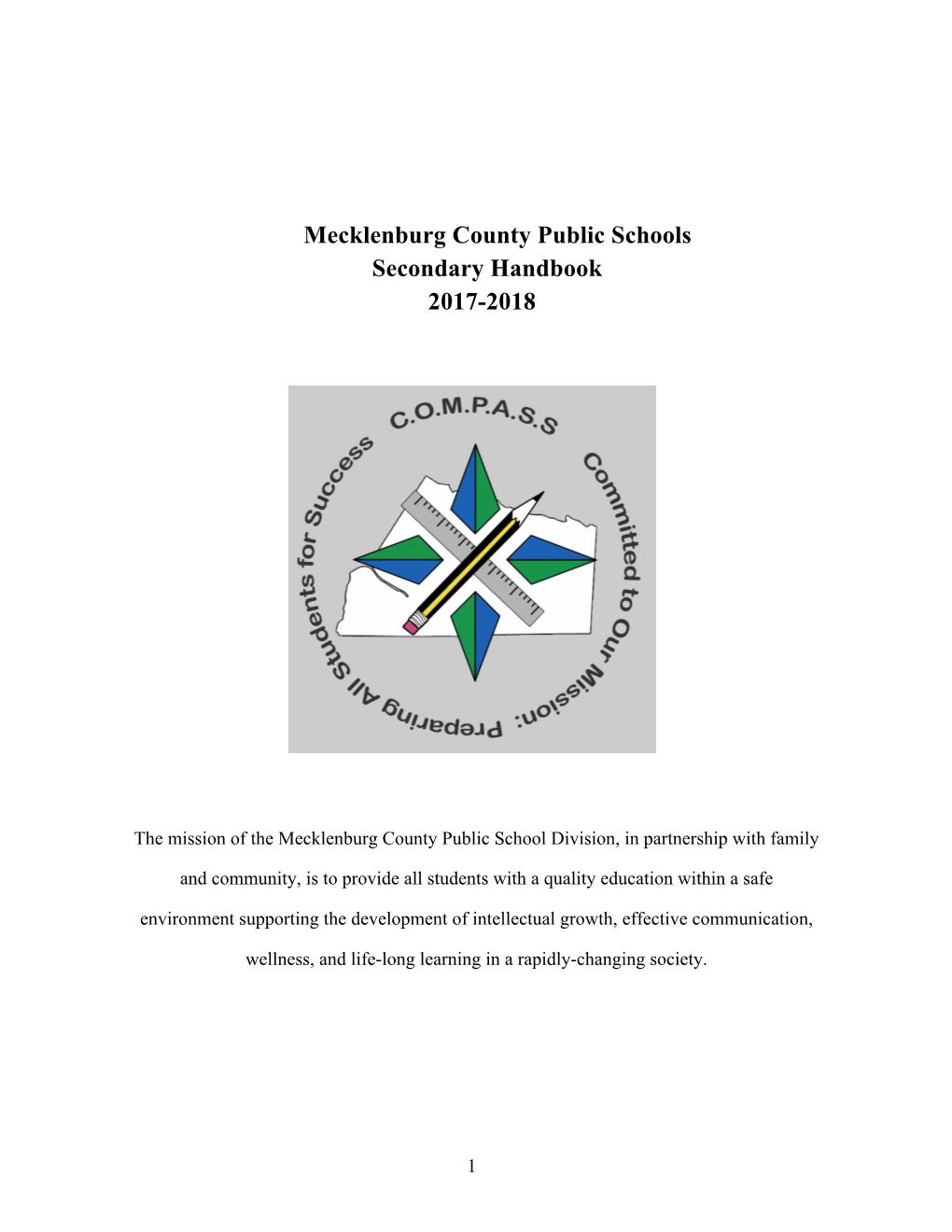 Mecklenburg County Public Schools Secondary Handbook 2017-2018