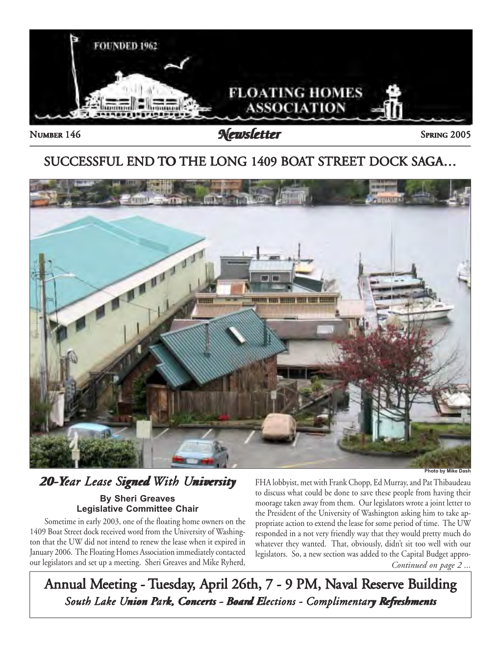 Seattle Floating Homes Newsletter