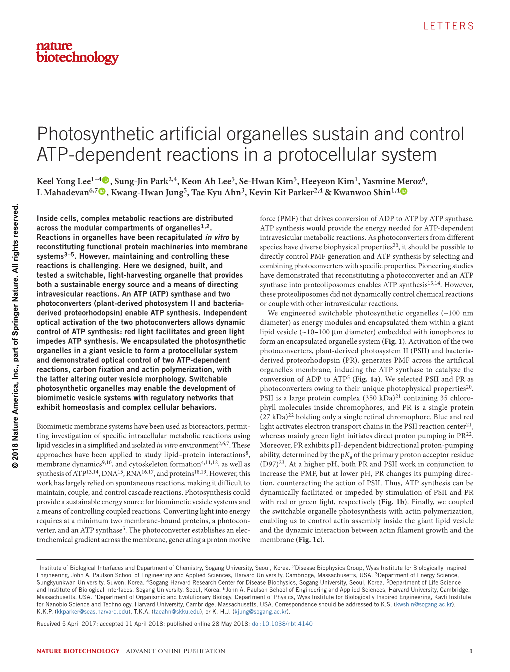 Photosynthetic Artificial Organelles Sustain and Control ATP-Dependent