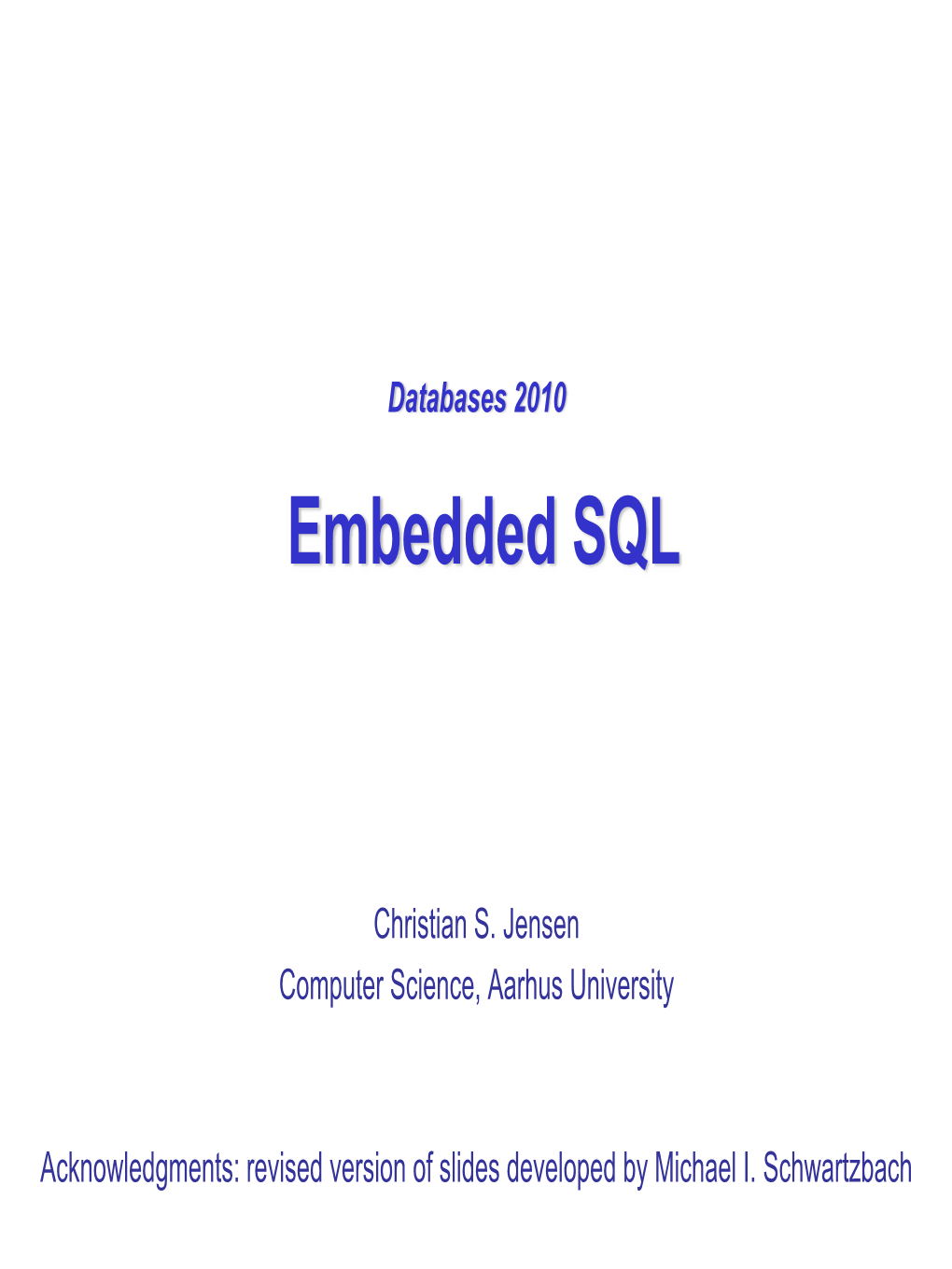 Embedded SQL