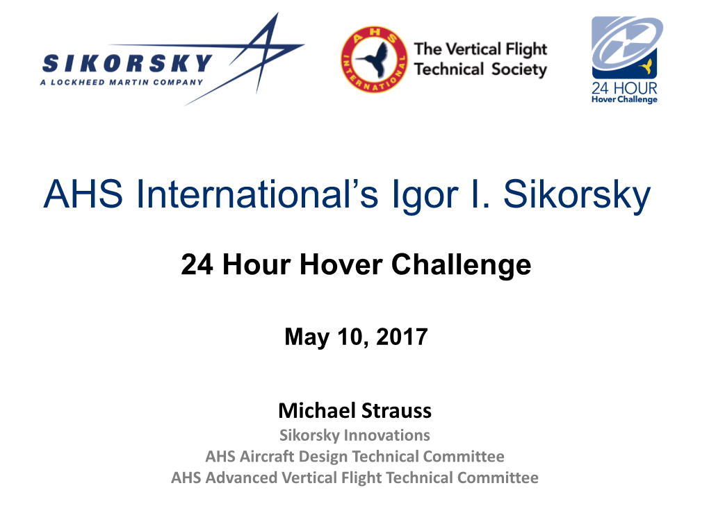 AHS International's Igor I. Sikorsky