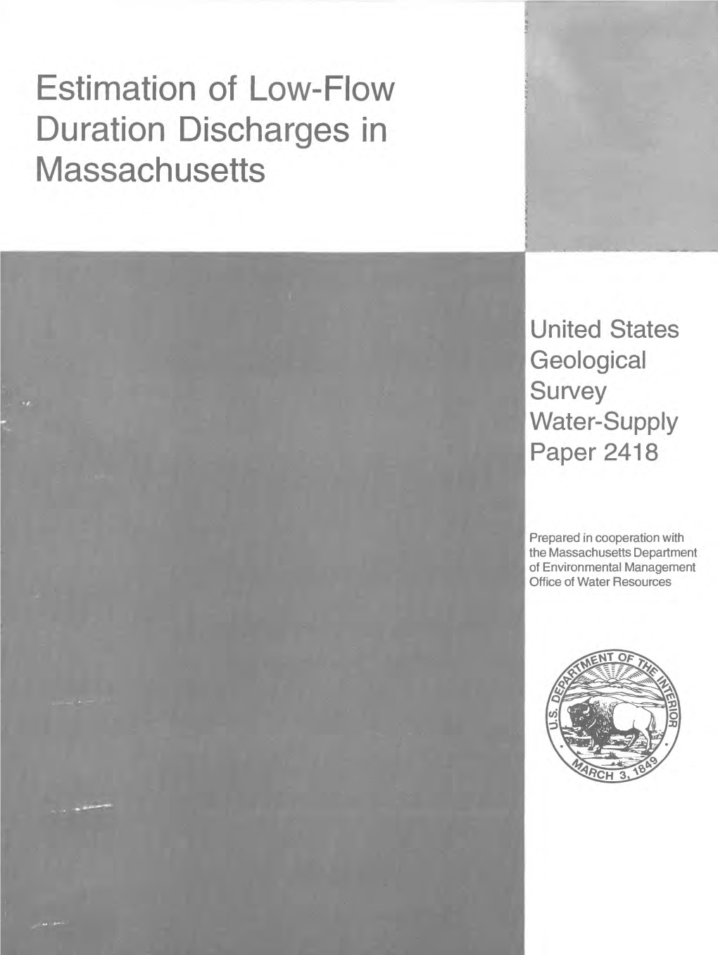 Estimation of Low-Flow Duration Discharges in Massachusetts